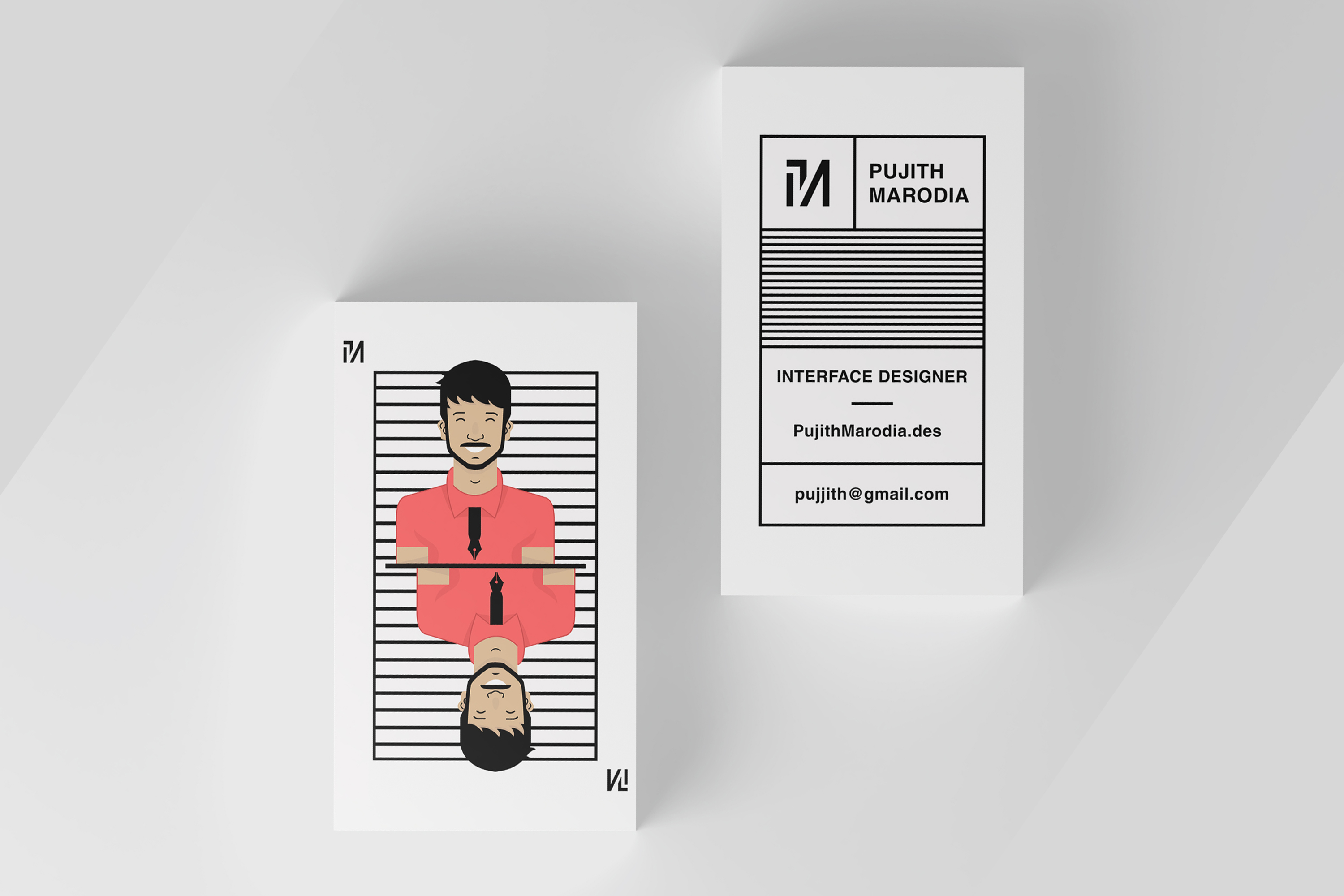 Pujith Marodia playing card business card