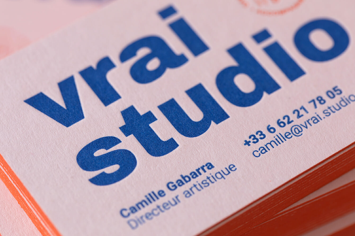 Vrai Studio business cards typography